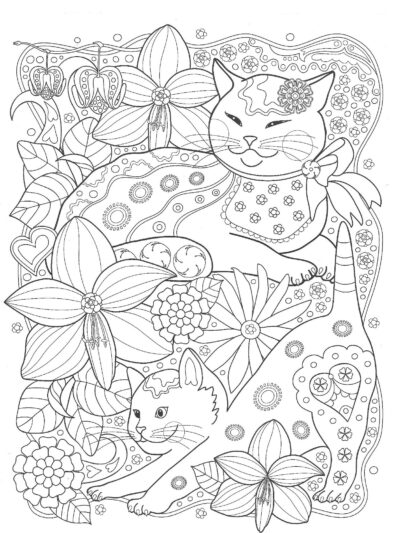 Кошки с цветами