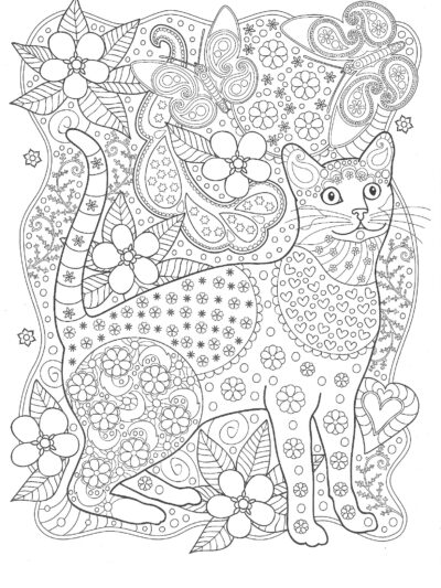 Кот с бабочками