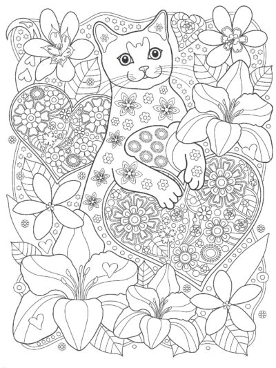 Кот с сердцами