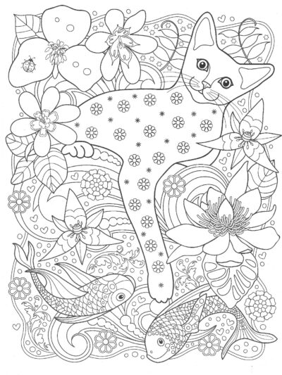 Кошка и рыбки