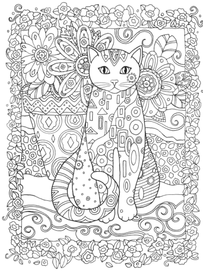 Кошка с цветами
