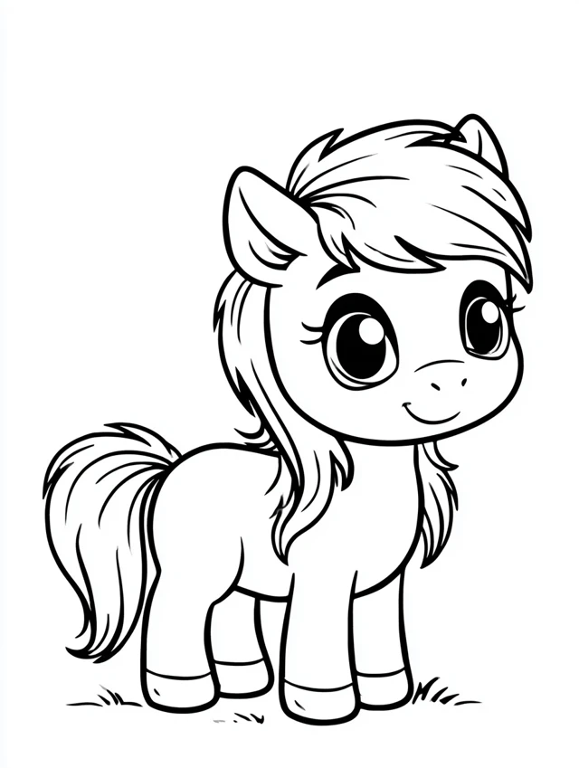 Милый пони с пышной гривой